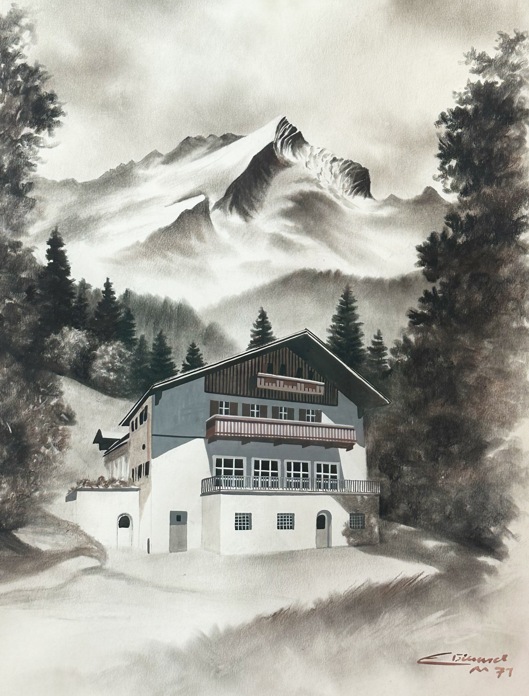 Der Reintalerhof - Aquarell 1971